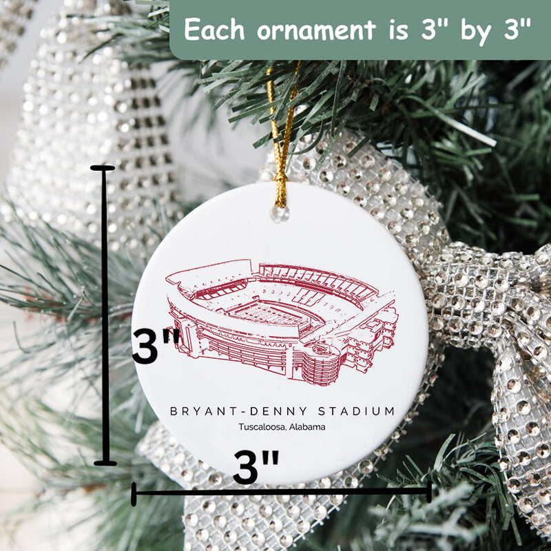 Bryant–Denny Stadium - Alabama Crimson Tide football,College Football Ceramic Christmas Ornament