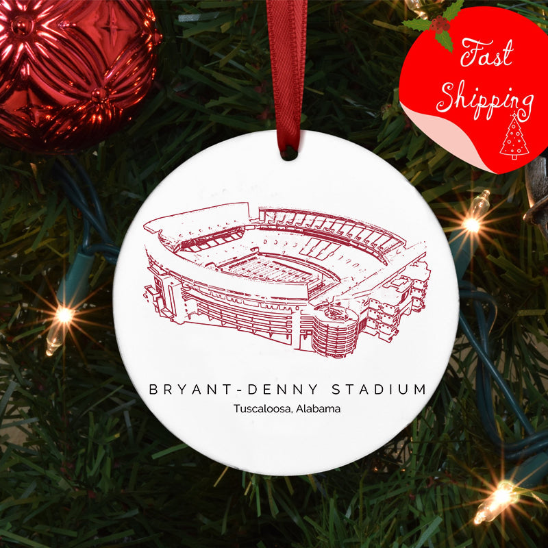 Bryant–Denny Stadium - Alabama Crimson Tide football,College Football Ceramic Christmas Ornament