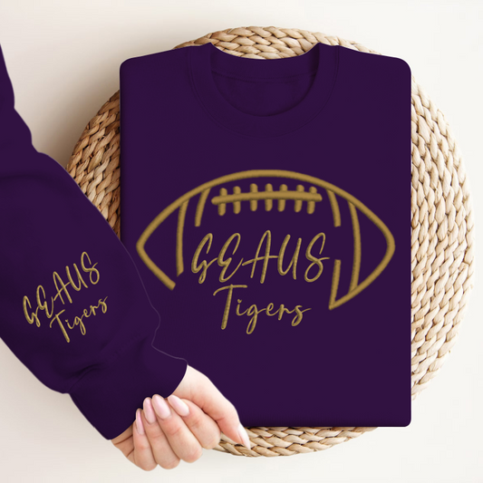 Embroidered GEAUS Tigers Game Day Shirt, Tis The Season Shirt, Embroidered Fall Shirt, Touchdown Football Shirt Sweatshirt