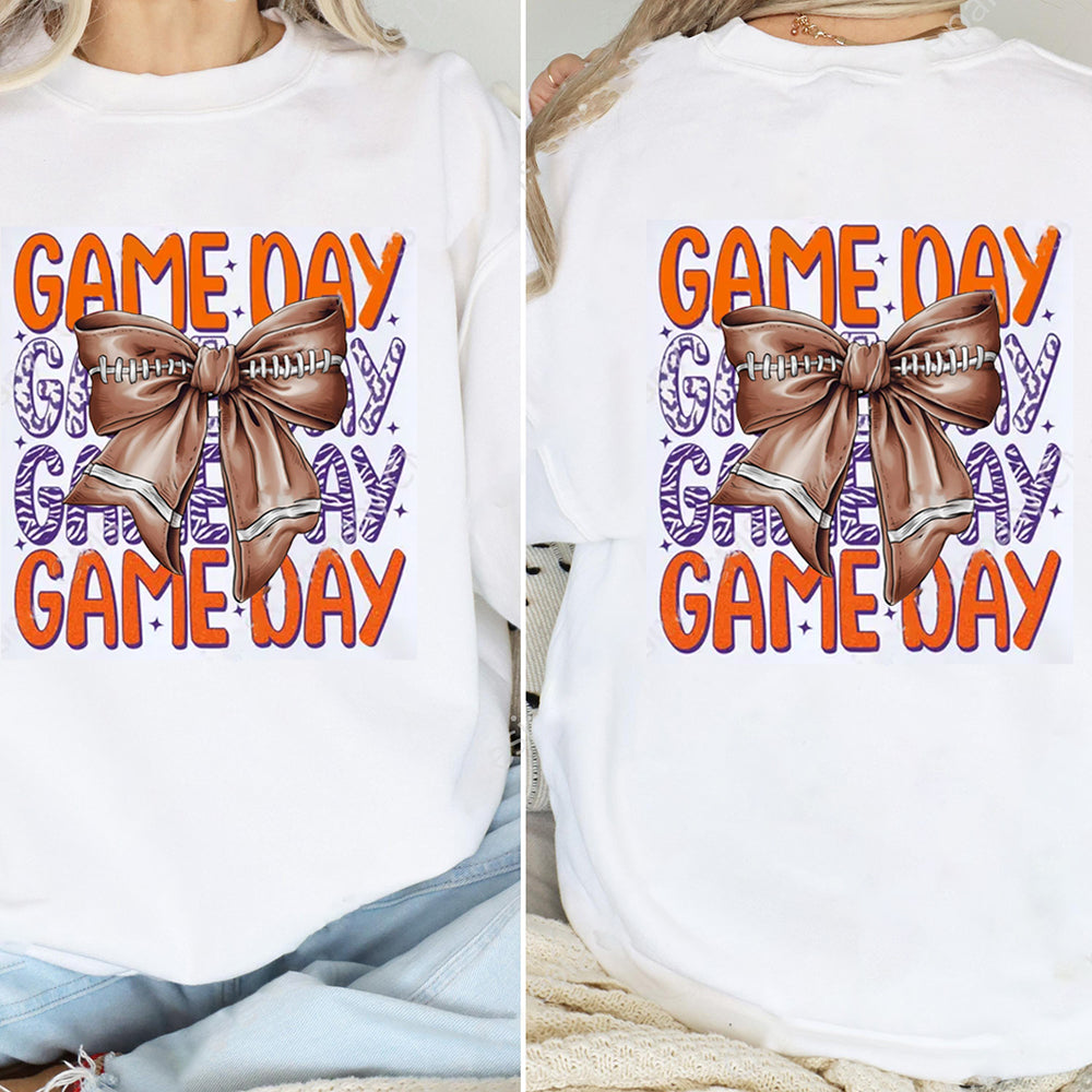 Clemson Tigers Football Game Day Football Bow-Knot Sweatshirt