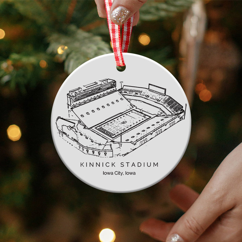 Kinnick Stadium - Iowa Hawkeyes football,College Football Ceramic Christmas Ornament