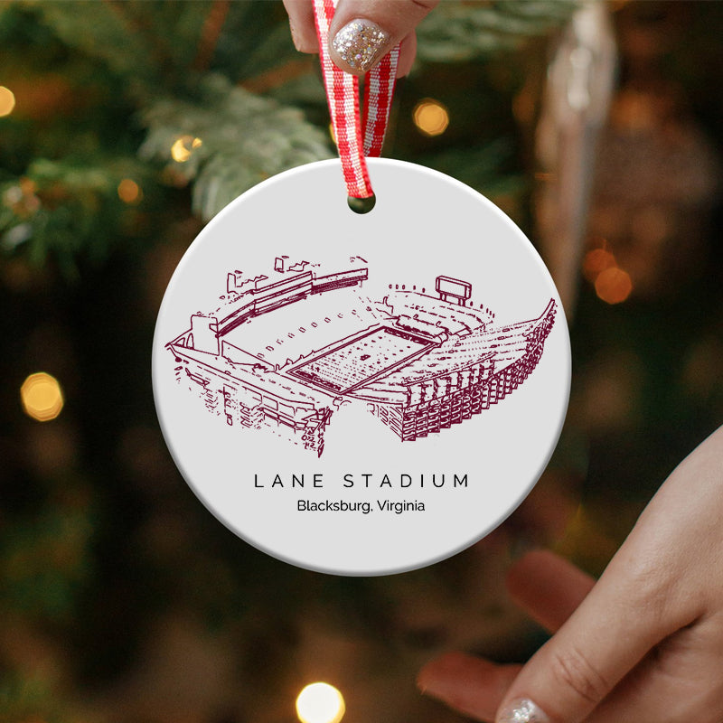 Lane Stadium - Virginia Tech Hokies football,College Football Ceramic Christmas Ornament