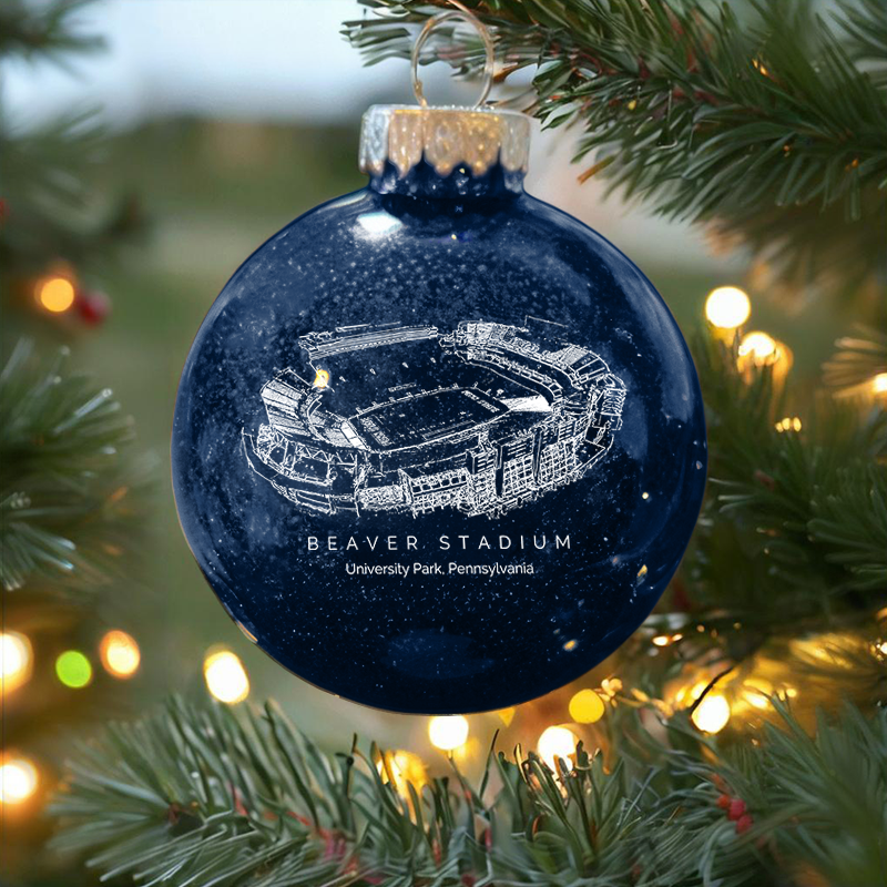 Personalized Beaver Stadium - Penn State Nittany Lions football Christmas Glitter Ornament Ball, Xmas Football Stadium Ball