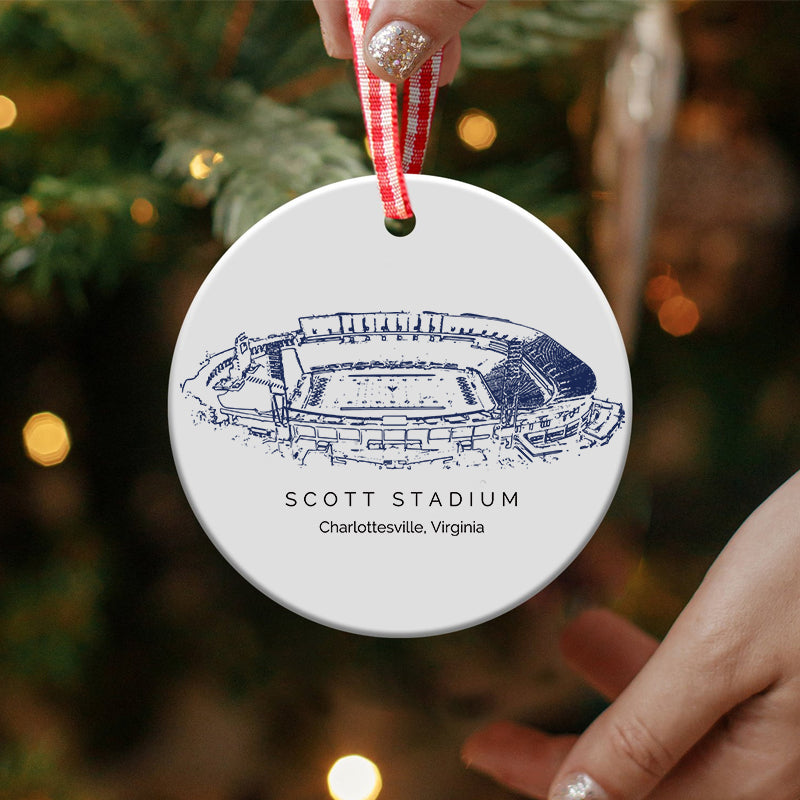 Scott Stadium - Virginia Cavaliers football,College Football Ceramic Christmas Ornament