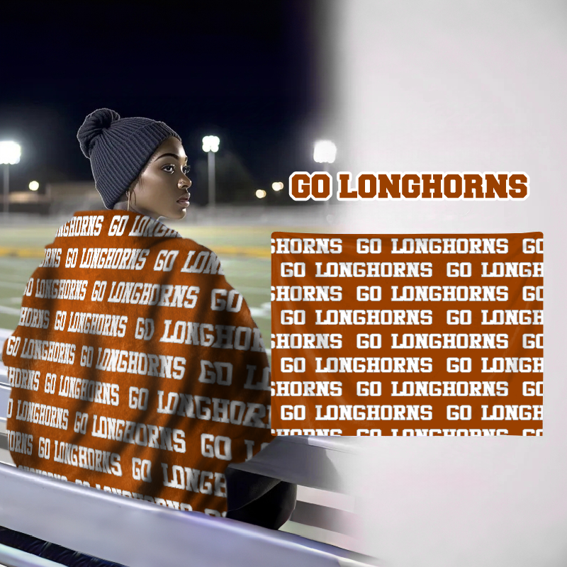 Personalized GO Longhorns Bleacher Blanket