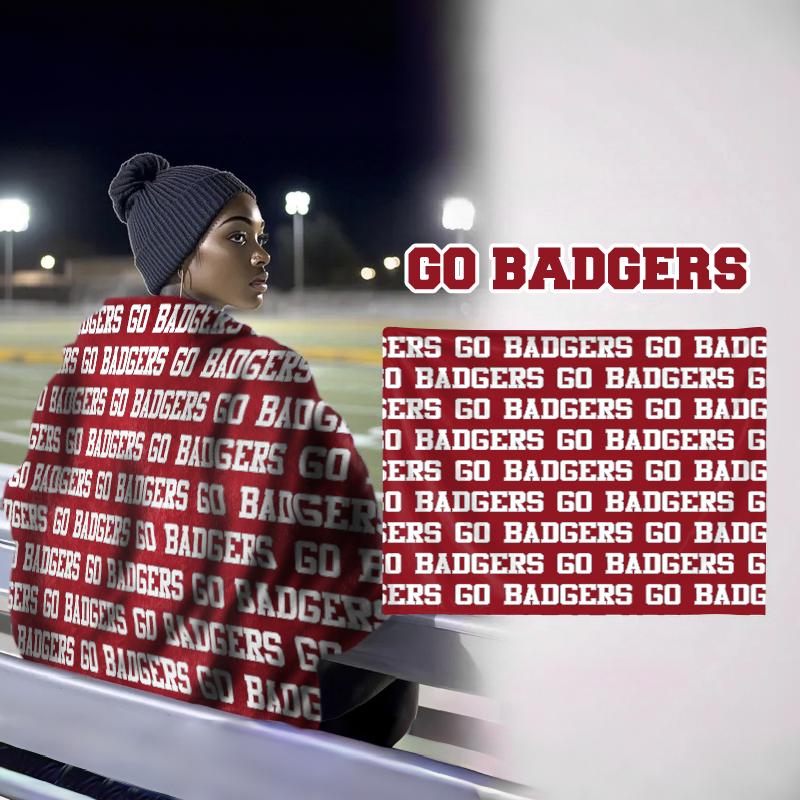 Personalized GO BADGERS Bleacher Blanket