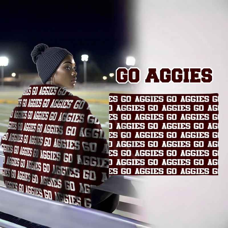 Personalized GO Aggies Bleacher Blanket