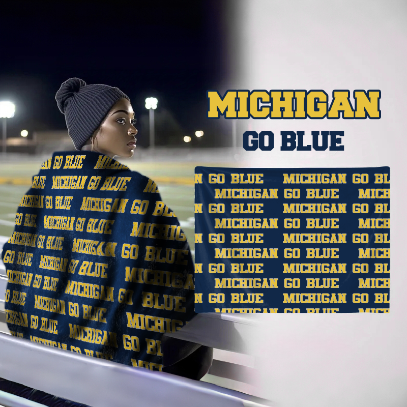 Personalized Michigan Go blue Bleacher Blanket