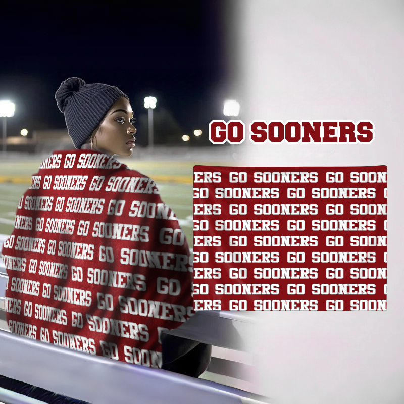 Personalized GO SOONERS Bleacher Blanket