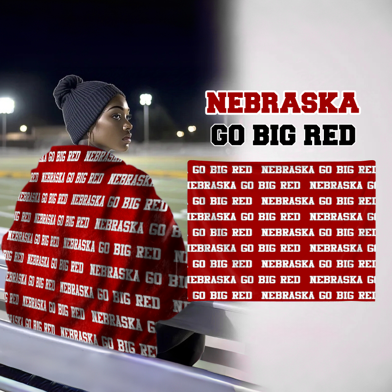 Personalized Nebraska-Go BIG RED Bleacher Blanket