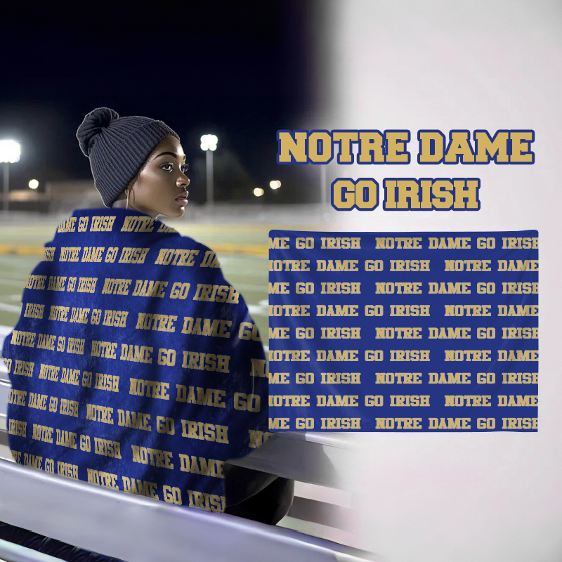 Personalized Notre Dame Go Irish Bleacher Blanket