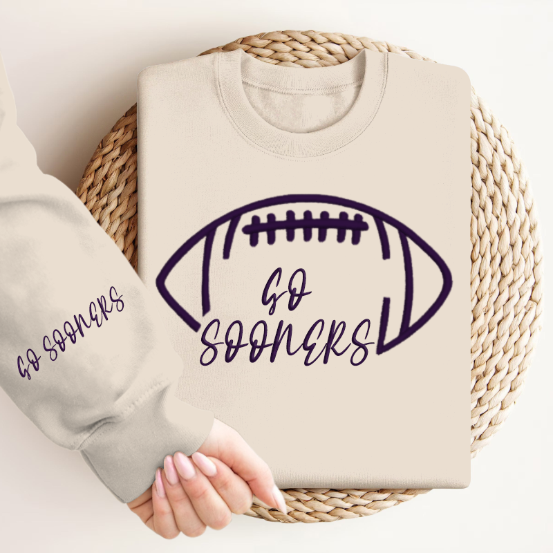 Embroidered GO SOONERS Game Day Shirt, Tis The Season Shirt, Embroidered Fall Shirt, Touchdown Football Shirt Sweatshirt