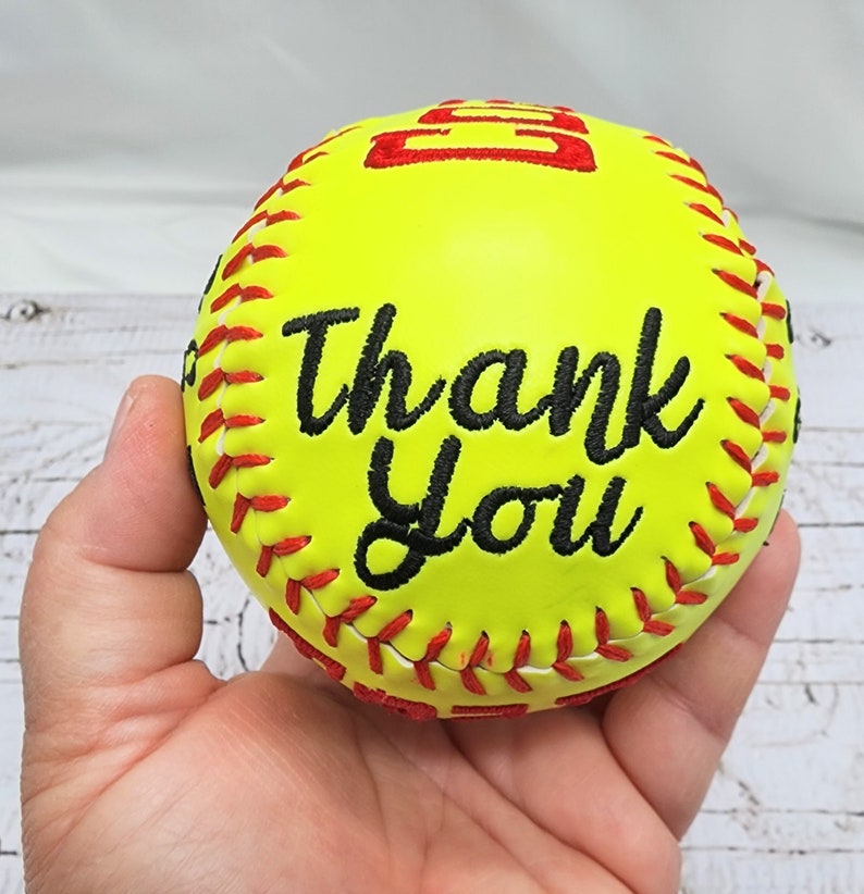 Coaches,Mother's Day,Father's Day Gift//Custom Personalized Embroidered Softball // Softball Gift// Keepsake ball // Coach gift// Memorabilia