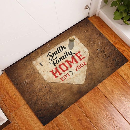 Sports Baseball Door Mat, Baseball Welcome Front Door Mat Outdoor