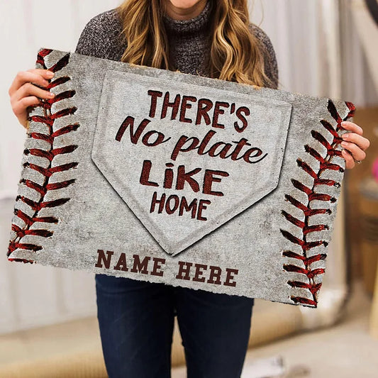 Personalized Baseball Doormat Family Name Baseball Mat Baseball Rug for Baseball Players Home Decor Sport Personalized Text Welcome Front Door Mat Outdoor