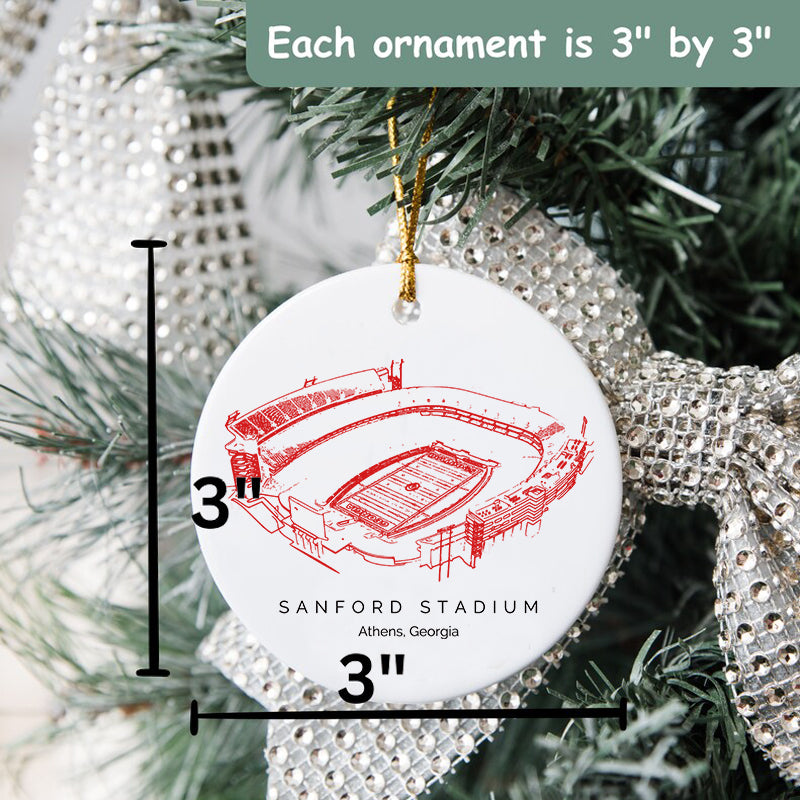 Sanford Stadium - Georgia Bulldogs football, College Football Ceramic Christmas Ornament