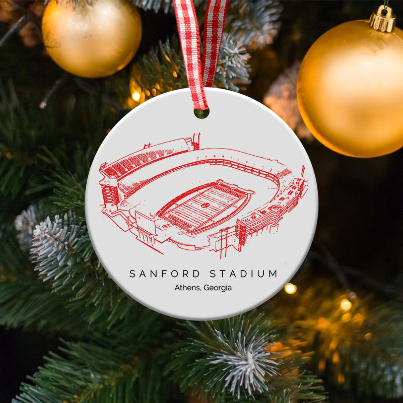 Sanford Stadium - Georgia Bulldogs football, College Football Ceramic Christmas Ornament