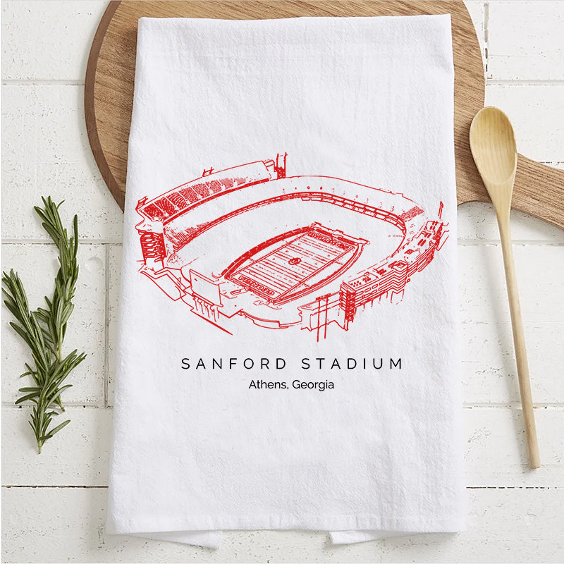 Sanford Stadium - Georgia Bulldogs football, College Football Tea Towel