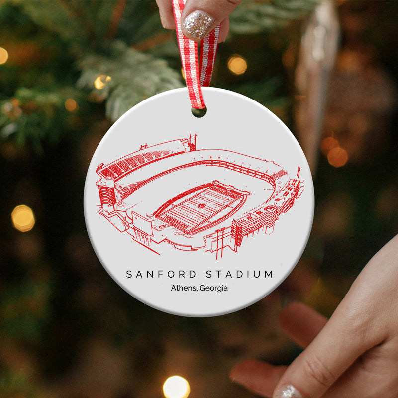 Sanford Stadium - Georgia Bulldogs football, College Football Ceramic Christmas Ornament