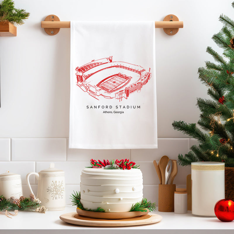 Sanford Stadium - Georgia Bulldogs football, College Football Tea Towel