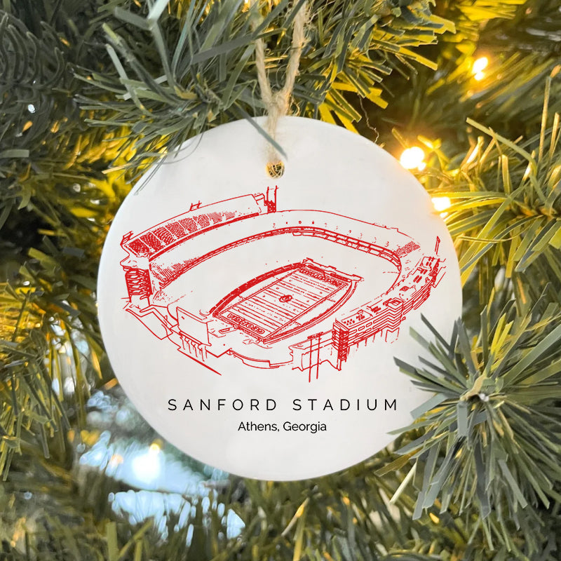 Sanford Stadium - Georgia Bulldogs football, College Football Ceramic Christmas Ornament