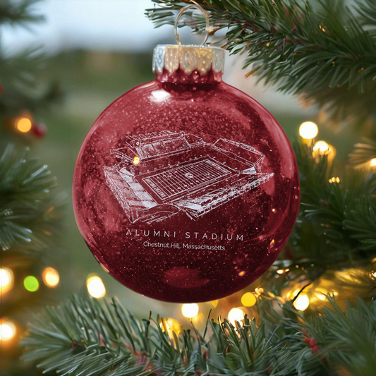 Personalized Alumni Stadium - Boston College Eagles football Christmas Glitter Ornament Ball, Xmas Football Stadium Ball