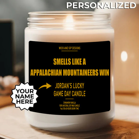 Personalized Smells Like A Appalachian State Mountaineers Win Candle, Custom Appalachian State Mountaineers Candle, Lucky Candle