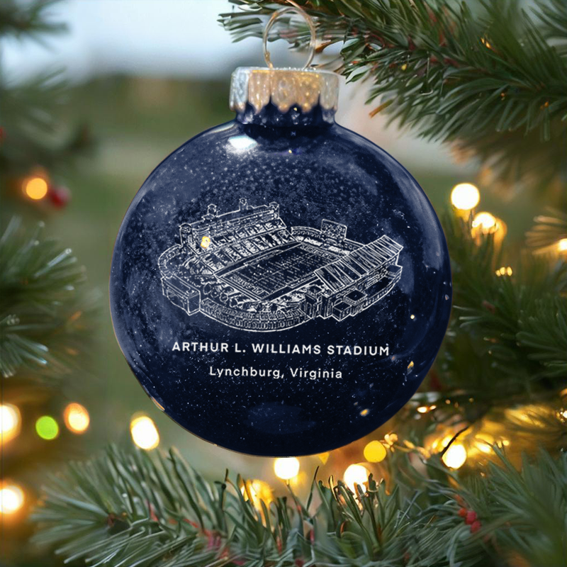 Personalized Arthur L. Williams Stadium - Liberty Flames football Christmas Glitter Ornament Ball, Xmas Football Stadium Ball