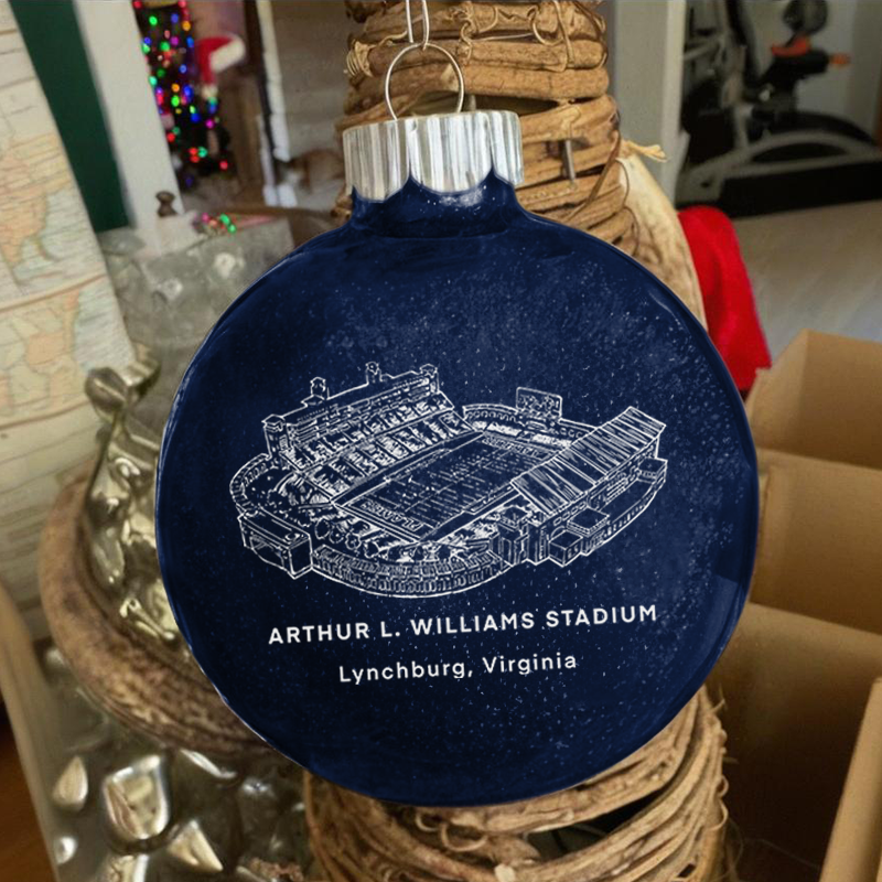 Personalized Arthur L. Williams Stadium - Liberty Flames football Christmas Glitter Ornament Ball, Xmas Football Stadium Ball