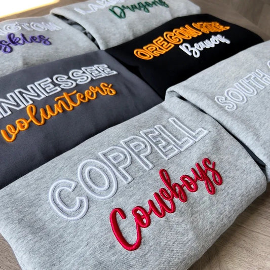 Custom Coppell Cowboys PUFF Embroidery Sweatshirt,College Team Sweatshirt