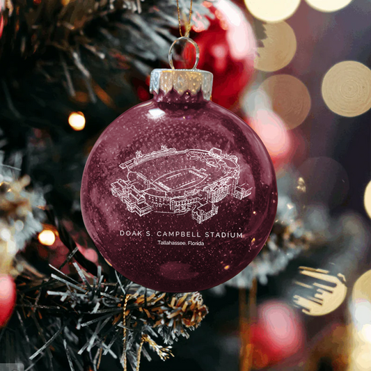 Personalized Doak S.Campbell Stadium - Florida State Seminoles football Christmas Glitter Ornament Ball, Xmas Football Stadium Ball