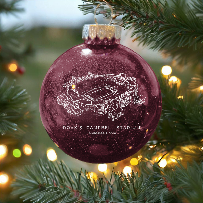 Personalized Doak S.Campbell Stadium - Florida State Seminoles football Christmas Glitter Ornament Ball, Xmas Football Stadium Ball