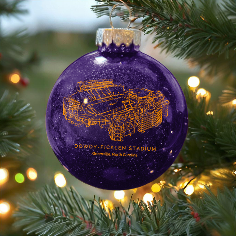 Personalized Dowdy–Ficklen Stadium - East Carolina Pirates football Christmas Glitter Ornament Ball, Xmas Football Stadium Ball