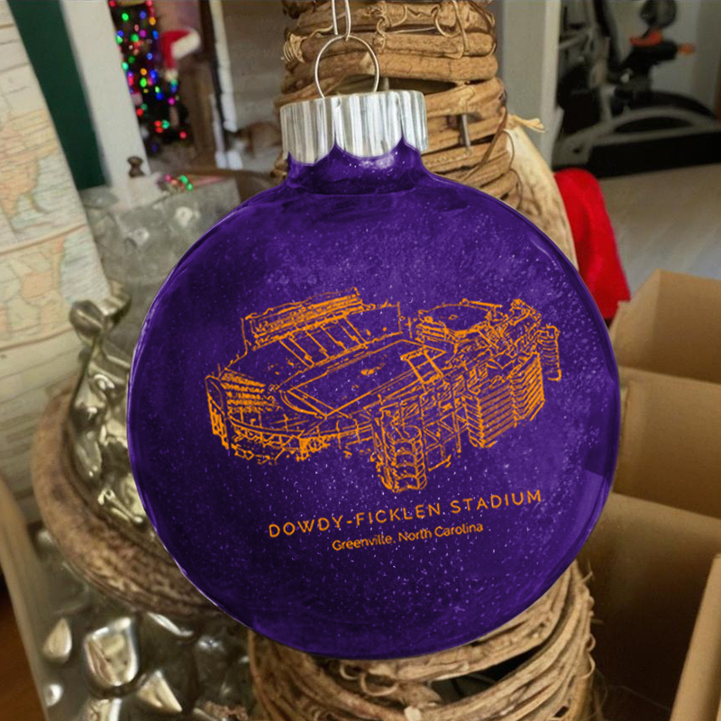 Personalized Dowdy–Ficklen Stadium - East Carolina Pirates football Christmas Glitter Ornament Ball, Xmas Football Stadium Ball