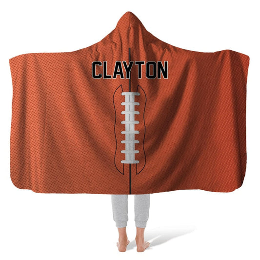 Hooded Fleece Blanket: Football Gift