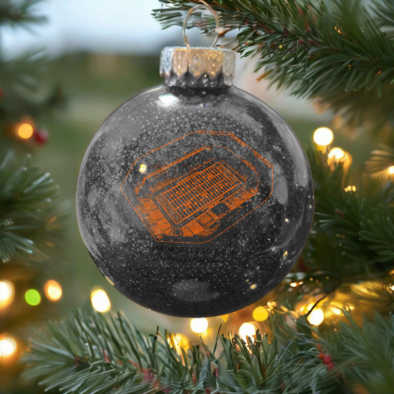 Personalized JMA Wireless Dome - Syracuse Orange football Christmas Glitter Ornament Ball, Xmas Football Stadium Ball