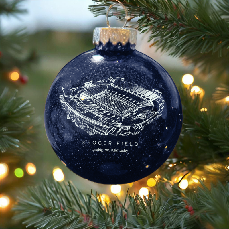 Personalized Kroger Field - Kentucky Wildcats football Christmas Glitter Ornament Ball, Xmas Football Stadi