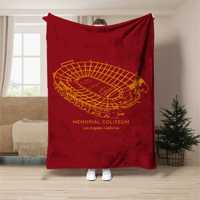 Los Angeles Memorial Coliseum - USC Trojans football,College Football Stadium Blanket