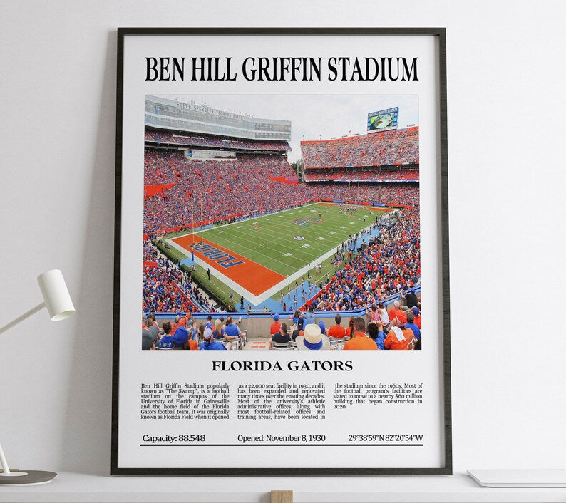 Ben Hill Griffin Stadium Digital Printable Frame/Poster