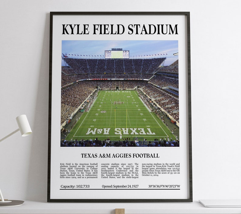 Kyle Field Stadium Digital Printable Frame/Poster