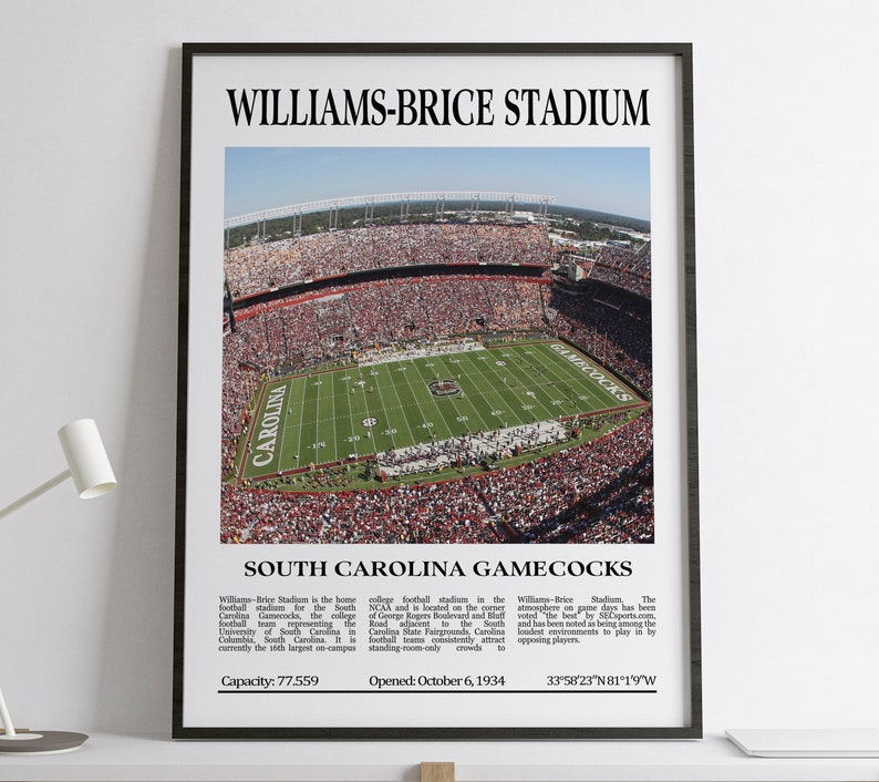 Williams-Brice Stadium Digital Printable Frame/Poster