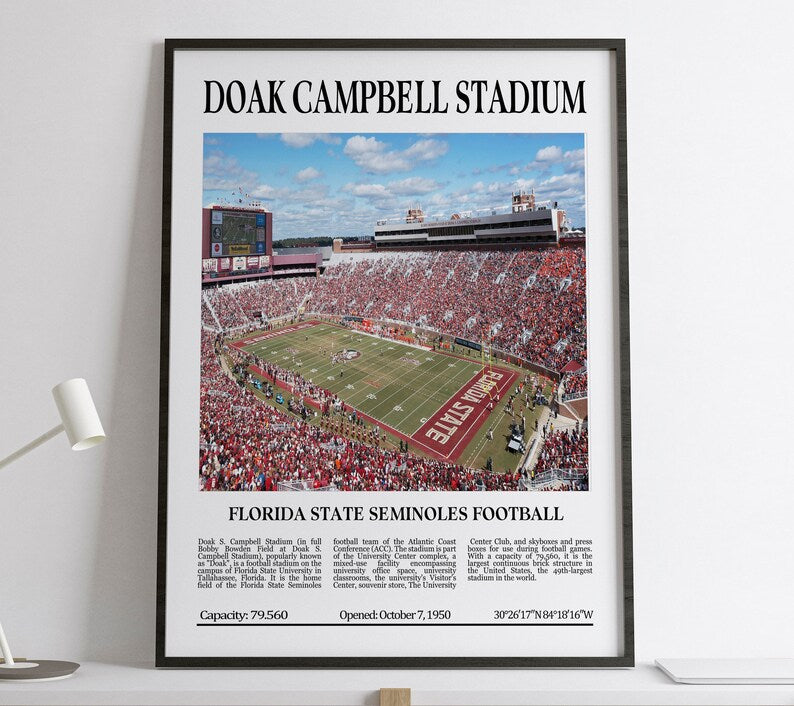 Doak Campbell Stadium Digital Printable Frame/Poster