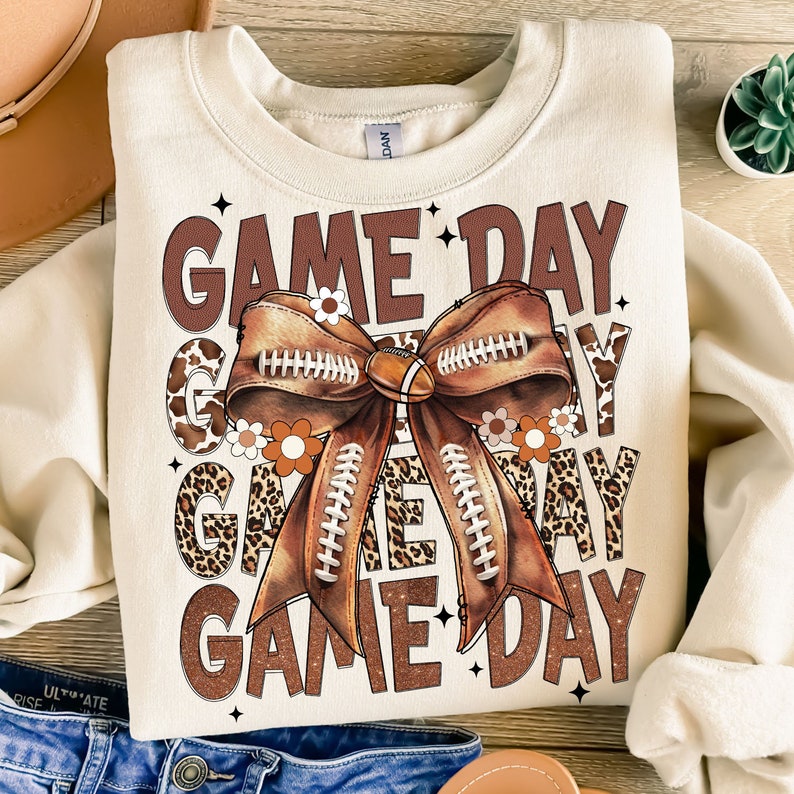 Coquette Football Bow Sweatshirt/Hoodie/T-shirt, Gift For Sports Lover