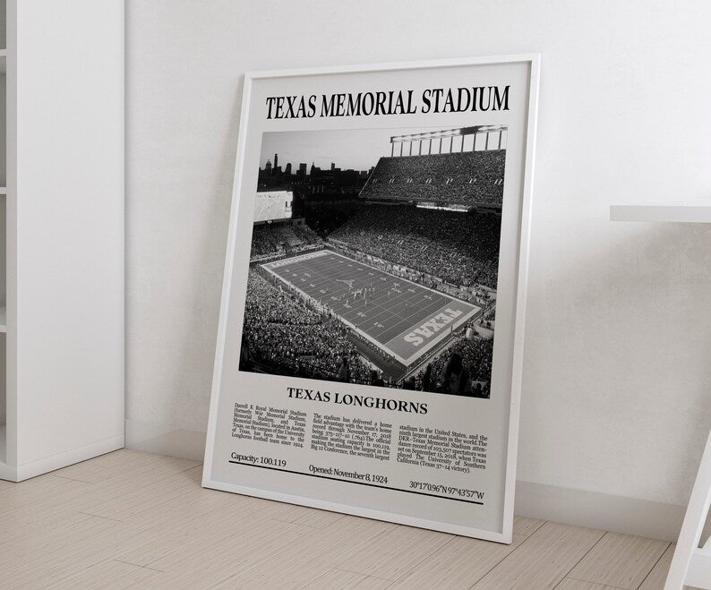 Texas Memorial Stadium Digital Printable Frame/Poster