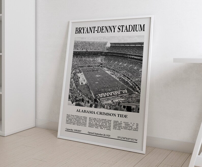 Bryant-Denny Stadium Digital Printable Frame/Poster