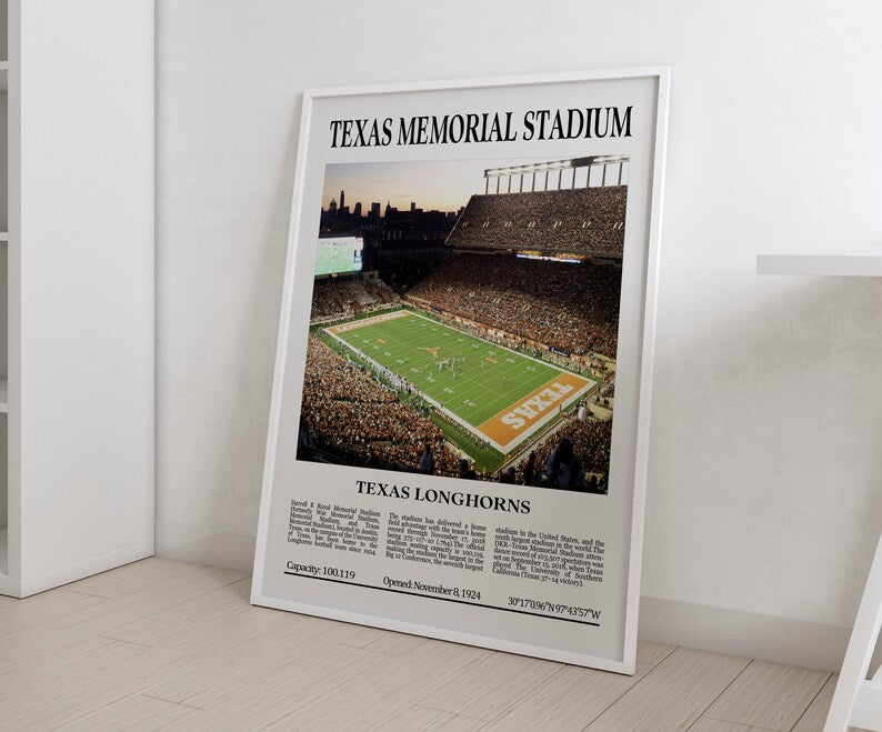 Texas Memorial Stadium Digital Printable Frame/Poster