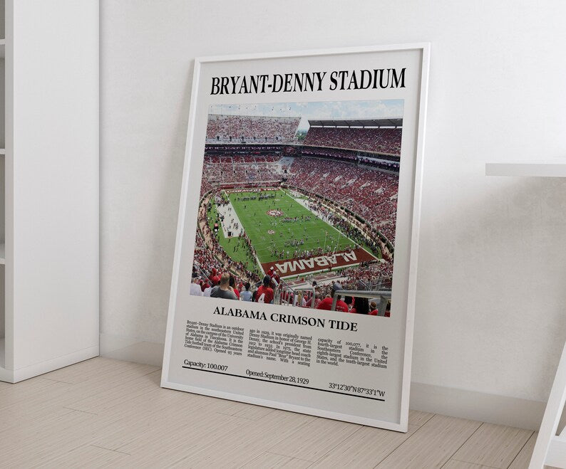 Bryant-Denny Stadium Digital Printable Frame/Poster