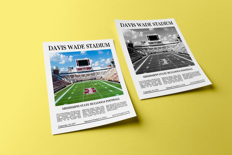 Davis Wade Stadium Digital Printable Frame/Poster