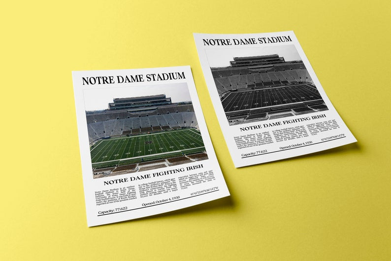 Notre Dame Stadium Digital Printable Frame/Poster