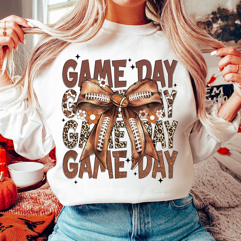 Coquette Football Bow Sweatshirt/Hoodie/T-shirt, Gift For Sports Lover